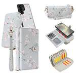 Portafoglio multifunzionale con cerniera e fibbia a forma di fiore tracolla, custodia per telefono in pelle vegana, For Samsung Galaxy S24+ 5G, For Samsung Galaxy S24 5G, For Samsung Galaxy S23 Ultra 5G, For Samsung Galaxy S23+ 5G