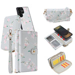 Portafoglio multifunzionale con cerniera e fibbia a forma di fiore tracolla, custodia per telefono in pelle vegana, For Samsung Galaxy S25 5G, For Samsung Galaxy S25+ 5G, For Samsung Galaxy S25 Ultra 5G, For Samsung Galaxy S24 Ultra 5G