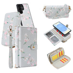 Portafoglio multifunzionale con cerniera e fibbia a forma di fiore tracolla, custodia per telefono in pelle vegana, For Samsung Galaxy S25 5G, For Samsung Galaxy S25+ 5G, For Samsung Galaxy S25 Ultra 5G, For Samsung Galaxy S24 Ultra 5G