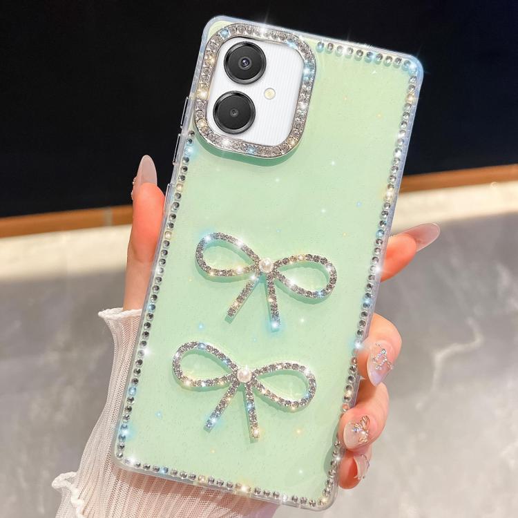 Custodia per telefono antiurto con doppio fiocco e glitter di diamanti, For Samsung Galaxy S26+ 5G, For Samsung Galaxy S26 Ultra 5G, For Samsung Galaxy S26 5G, For Samsung Galaxy A07 5G