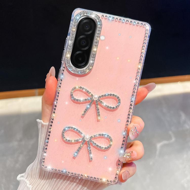 Custodia per telefono antiurto con doppio fiocco e glitter di diamanti, For Samsung Galaxy A17 5G, For Samsung Galaxy A56 5G, For Samsung Galaxy A26 5G, For Samsung Galaxy A36 5G