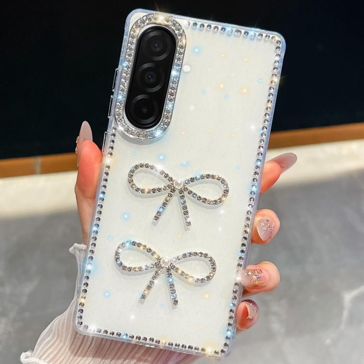 Custodia per telefono antiurto con doppio fiocco e glitter di diamanti, For Samsung Galaxy A17 5G, For Samsung Galaxy A56 5G, For Samsung Galaxy A26 5G, For Samsung Galaxy A36 5G