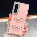 Custodia per telefono antiurto con doppio fiocco e glitter di diamanti, For Samsung Galaxy A17 5G, For Samsung Galaxy A56 5G, For Samsung Galaxy A26 5G, For Samsung Galaxy A36 5G