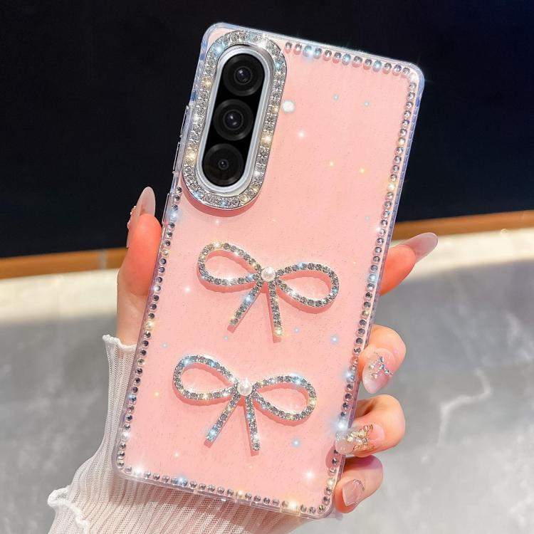 Custodia per telefono antiurto con doppio fiocco e glitter di diamanti, For Samsung Galaxy A17 5G, For Samsung Galaxy A56 5G, For Samsung Galaxy A26 5G, For Samsung Galaxy A36 5G