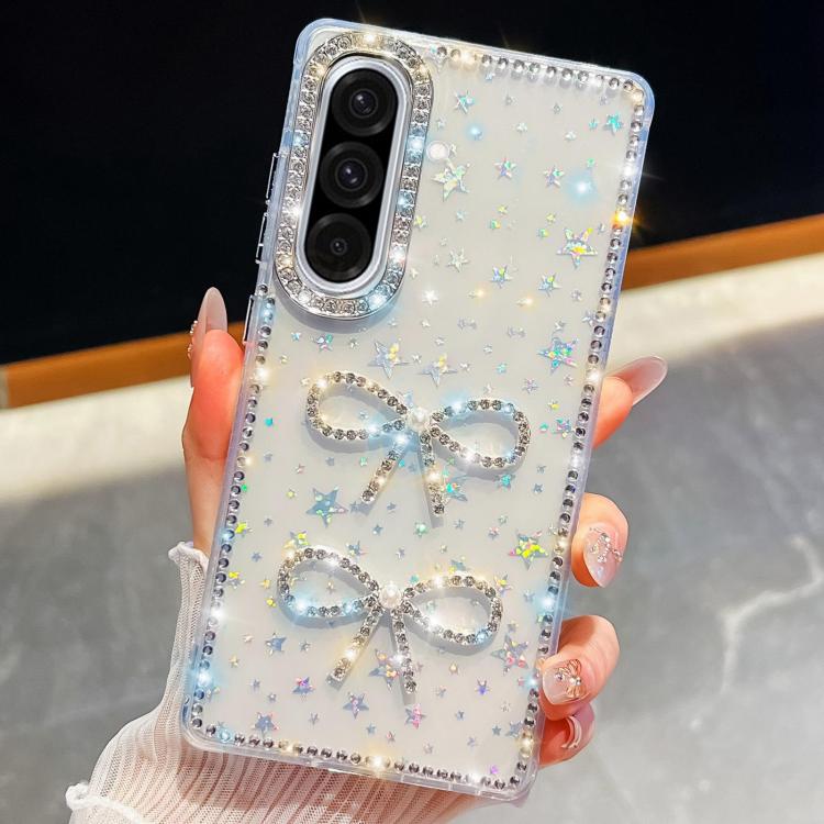 Custodia per telefono antiurto con doppio fiocco e glitter di diamanti, For Samsung Galaxy A17 5G, For Samsung Galaxy A56 5G, For Samsung Galaxy A26 5G, For Samsung Galaxy A36 5G