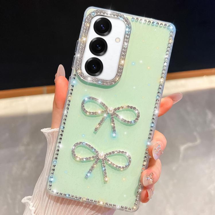 Custodia per telefono antiurto con doppio fiocco e glitter di diamanti, For Samsung Galaxy S25 5G, For Samsung Galaxy S25+ 5G, For Samsung Galaxy S25 Ultra 5G, For Samsung Galaxy A16 5G
