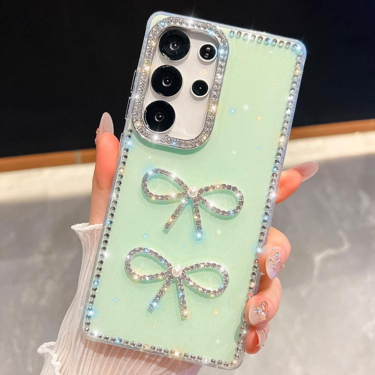 Custodia per telefono antiurto con doppio fiocco e glitter di diamanti, For Samsung Galaxy S25 5G, For Samsung Galaxy S25+ 5G, For Samsung Galaxy S25 Ultra 5G, For Samsung Galaxy A16 5G