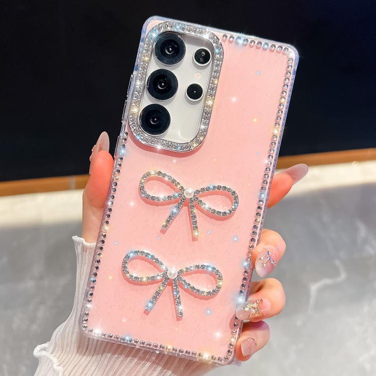 Custodia per telefono antiurto con doppio fiocco e glitter di diamanti, For Samsung Galaxy S26+ 5G, For Samsung Galaxy S26 Ultra 5G, For Samsung Galaxy S26 5G, For Samsung Galaxy A07 5G