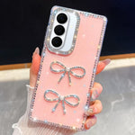 Custodia per telefono antiurto con doppio fiocco e glitter di diamanti, For Samsung Galaxy S26+ 5G, For Samsung Galaxy S26 Ultra 5G, For Samsung Galaxy S26 5G, For Samsung Galaxy A07 5G