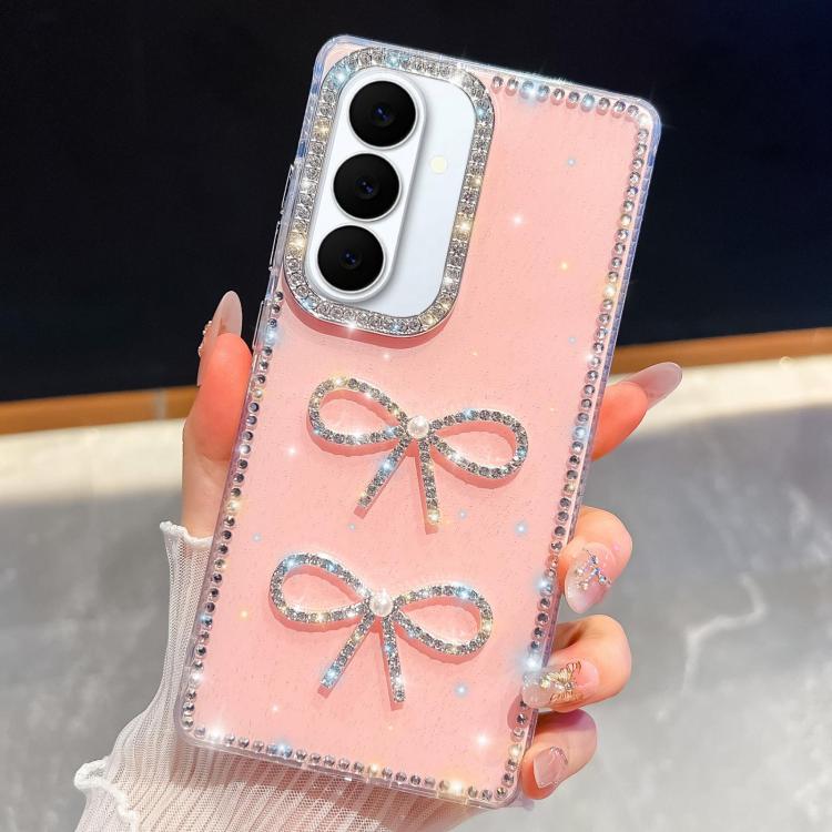 Custodia per telefono antiurto con doppio fiocco e glitter di diamanti, For Samsung Galaxy S26+ 5G, For Samsung Galaxy S26 Ultra 5G, For Samsung Galaxy S26 5G, For Samsung Galaxy A07 5G