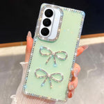 Custodia per telefono antiurto con doppio fiocco e glitter di diamanti, For Samsung Galaxy S26+ 5G, For Samsung Galaxy S26 Ultra 5G, For Samsung Galaxy S26 5G, For Samsung Galaxy A07 5G