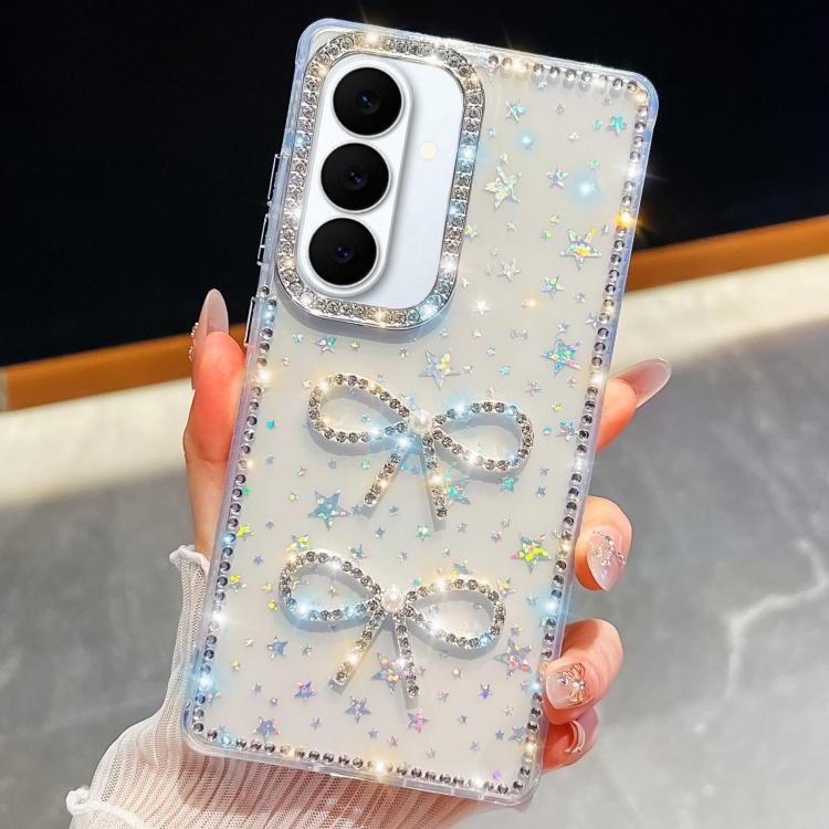 Custodia per telefono antiurto con doppio fiocco e glitter di diamanti, For Samsung Galaxy S26+ 5G, For Samsung Galaxy S26 Ultra 5G, For Samsung Galaxy S26 5G, For Samsung Galaxy A07 5G