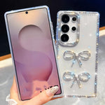 Custodia per telefono antiurto con doppio fiocco e glitter di diamanti, For Samsung Galaxy S26+ 5G, For Samsung Galaxy S26 Ultra 5G, For Samsung Galaxy S26 5G, For Samsung Galaxy A07 5G