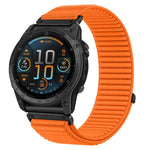 Cinturino per orologio in nylon intrecciato con chiusura a strappo e interfaccia metallica., For Garmin 26mm, For Garmin 22mm