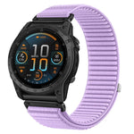 Cinturino per orologio in nylon intrecciato con chiusura a strappo e interfaccia metallica., For Garmin 26mm, For Garmin 22mm