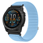 Cinturino per orologio in nylon intrecciato con chiusura a strappo e interfaccia metallica., For Garmin 26mm, For Garmin 22mm