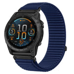 Cinturino per orologio in nylon intrecciato con chiusura a strappo e interfaccia metallica., For Garmin 26mm, For Garmin 22mm