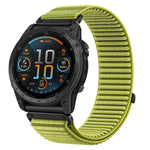 Cinturino per orologio in nylon intrecciato con chiusura a strappo e interfaccia metallica., For Garmin 26mm, For Garmin 22mm