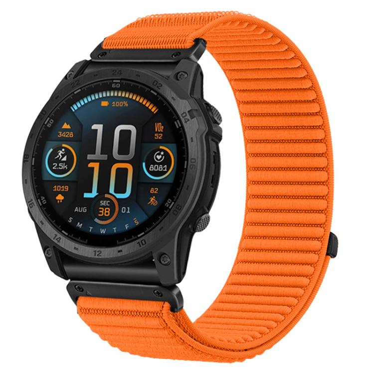Cinturino per orologio in nylon intrecciato con chiusura a strappo e interfaccia metallica., For Garmin 20mm