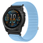 Cinturino per orologio in nylon intrecciato con chiusura a strappo e interfaccia metallica., For Garmin 20mm