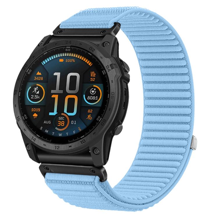Cinturino per orologio in nylon intrecciato con chiusura a strappo e interfaccia metallica., For Garmin 20mm