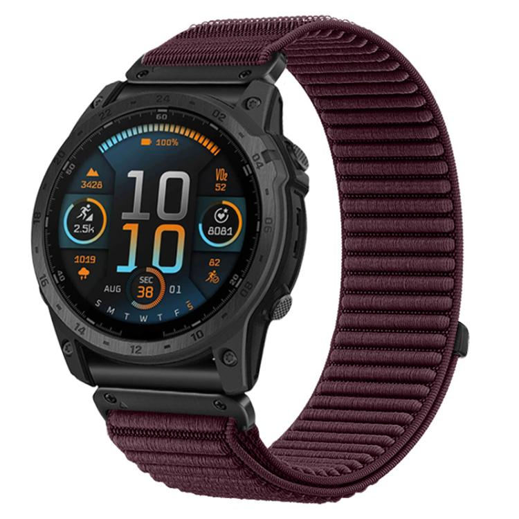 Cinturino per orologio in nylon intrecciato con chiusura a strappo e interfaccia metallica., For Garmin 20mm