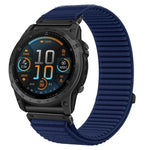 Cinturino per orologio in nylon intrecciato con chiusura a strappo e interfaccia metallica., For Garmin 20mm