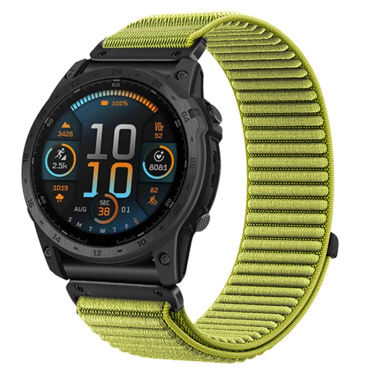 Cinturino per orologio in nylon intrecciato con chiusura a strappo e interfaccia metallica., For Garmin 20mm
