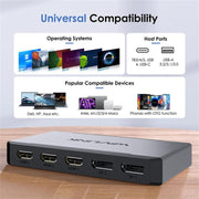 WAVLINK UG7701 Support 4K 60Hz 100W PD Hub Adapter USB-C to HD / Display Port Docking Station, UG7701