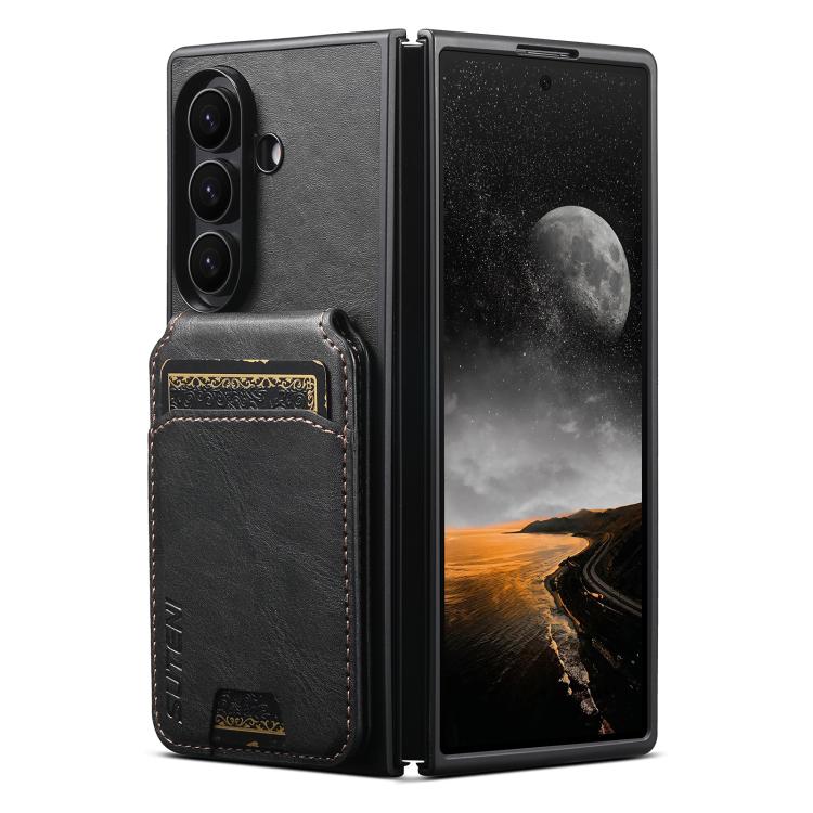 Custodia per telefono Suteni H02 in pelle con portafoglio e supporto., For Galaxy Z Fold8 Ultra, For Galaxy Z Fold7, For Galaxy Z Fold6, For Galaxy Z Fold5
