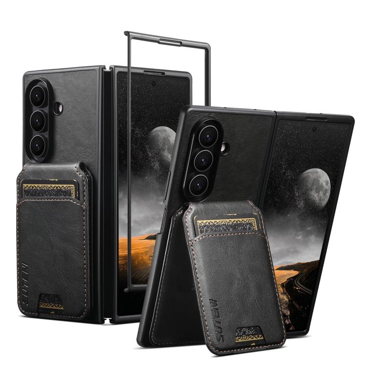 Custodia per telefono Suteni H02 in pelle con portafoglio e supporto., For Galaxy Z Fold8 Ultra, For Galaxy Z Fold7, For Galaxy Z Fold6, For Galaxy Z Fold5