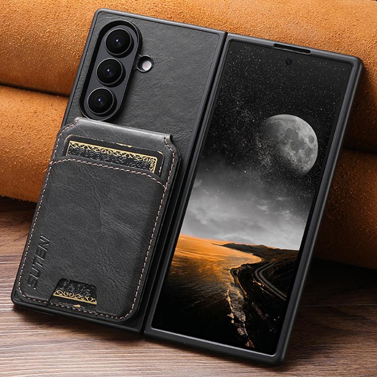 Custodia per telefono Suteni H02 in pelle con portafoglio e supporto., For Galaxy Z Fold8 Ultra, For Galaxy Z Fold7, For Galaxy Z Fold6, For Galaxy Z Fold5