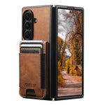 Portafoglio Suteni H03 in pelle cerata con supporto e custodia per telefono, For Galaxy Z Fold8 Ultra 5G, For Galaxy Z Fold7 5G, For Galaxy Z Fold6, For Galaxy Z Fold5