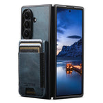 Portafoglio Suteni H03 in pelle cerata con supporto e custodia per telefono, For Galaxy Z Fold8 Ultra 5G, For Galaxy Z Fold7 5G, For Galaxy Z Fold6, For Galaxy Z Fold5
