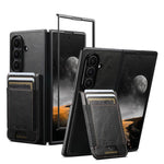 Portafoglio Suteni H03 in pelle cerata con supporto e custodia per telefono, For Galaxy Z Fold8 Ultra 5G, For Galaxy Z Fold7 5G, For Galaxy Z Fold6, For Galaxy Z Fold5