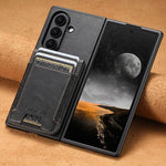 Portafoglio Suteni H03 in pelle cerata con supporto e custodia per telefono, For Galaxy Z Fold8 Ultra 5G, For Galaxy Z Fold7 5G, For Galaxy Z Fold6, For Galaxy Z Fold5