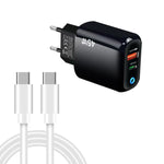 Caricabatterie GaN 45W PD3.0 USB-C + USB-A con cavo Type-C