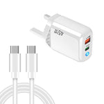 Caricabatterie GaN 45W PD3.0 USB-C + USB-A con cavo Type-C