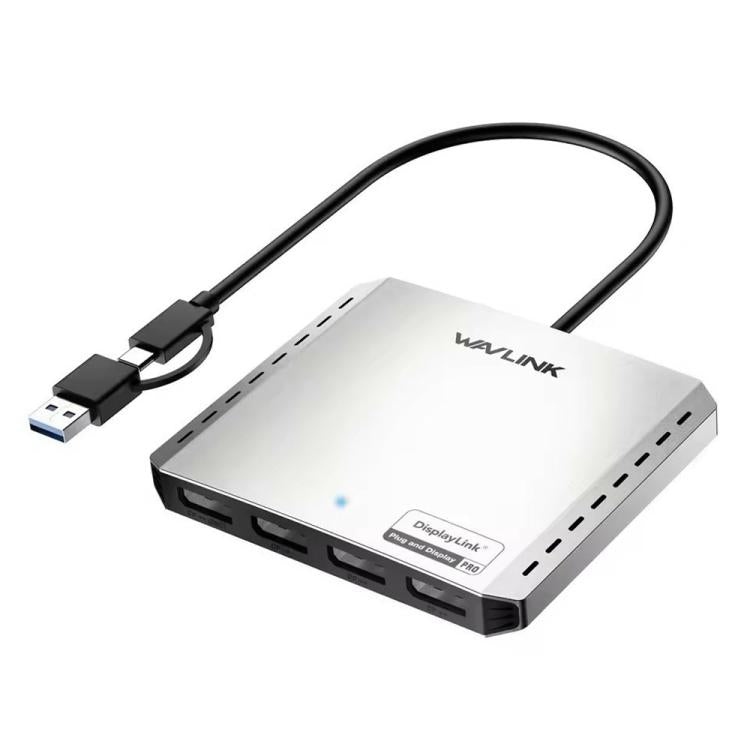 WAVLINK UG7501D 85W Upstream Charging 4 DP Converter 4K / 8K Display Adapter, UG7501D