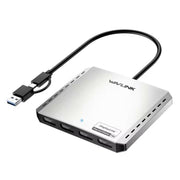 WAVLINK UG7501D 85W Upstream Charging 4 DP Converter 4K / 8K Display Adapter, UG7501D