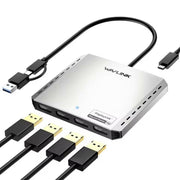WAVLINK UG7501D 85W Upstream Charging 4 DP Converter 4K / 8K Display Adapter, UG7501D