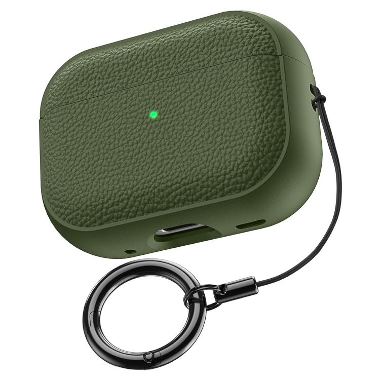 Cover per auricolari in TPU con texture a litchi e fibbia, For AirPods Pro 3, For AirPods Pro 2