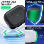 Cover per auricolari in TPU con texture a litchi e fibbia, For AirPods Pro 3, For AirPods Pro 2