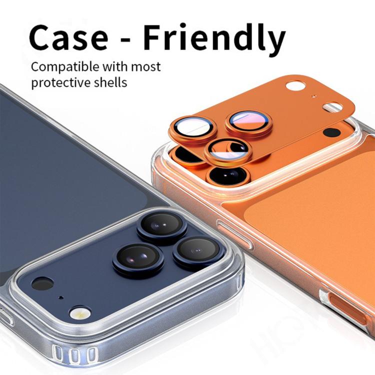 Pellicola protettiva per lente Kalebol Armor con anello metallico a copertura totale, For iPhone 17 Pro Max, For iPhone 17 Pro