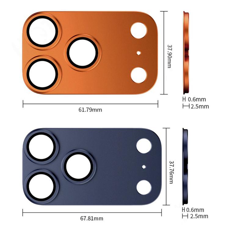 Pellicola protettiva per lente Kalebol Armor con anello metallico a copertura totale, For iPhone 17 Pro Max, For iPhone 17 Pro