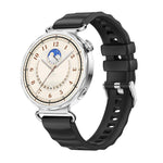 Cinturino in silicone tinta unita con fibbia a molla a sgancio rapido color argento e perno a molla., For Huawei Watch GT 6 41mm