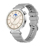 Cinturino in silicone tinta unita con fibbia a molla a sgancio rapido color argento e perno a molla., For Huawei Watch GT 6 41mm