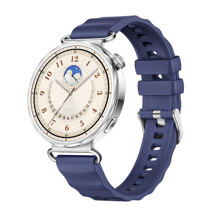 Cinturino in silicone tinta unita con fibbia a molla a sgancio rapido color argento e perno a molla., For Huawei Watch GT 6 41mm