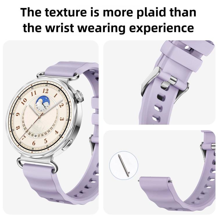 Cinturino in silicone tinta unita con fibbia a molla a sgancio rapido color argento e perno a molla., For Huawei Watch GT 6 41mm