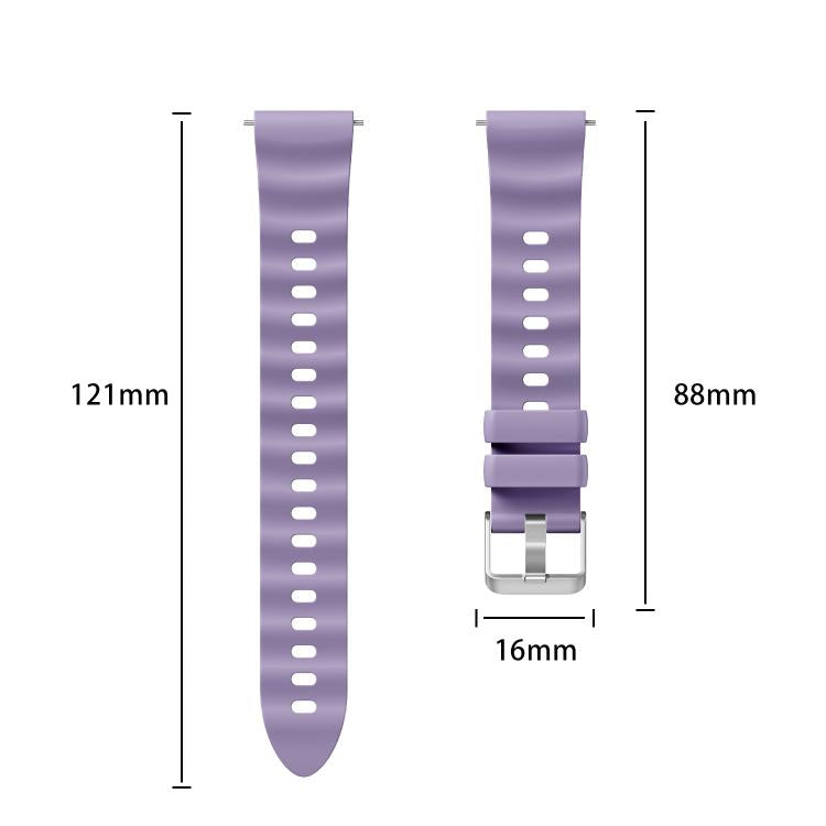 Cinturino in silicone tinta unita con fibbia a molla a sgancio rapido color argento e perno a molla., For Huawei Watch GT 6 41mm